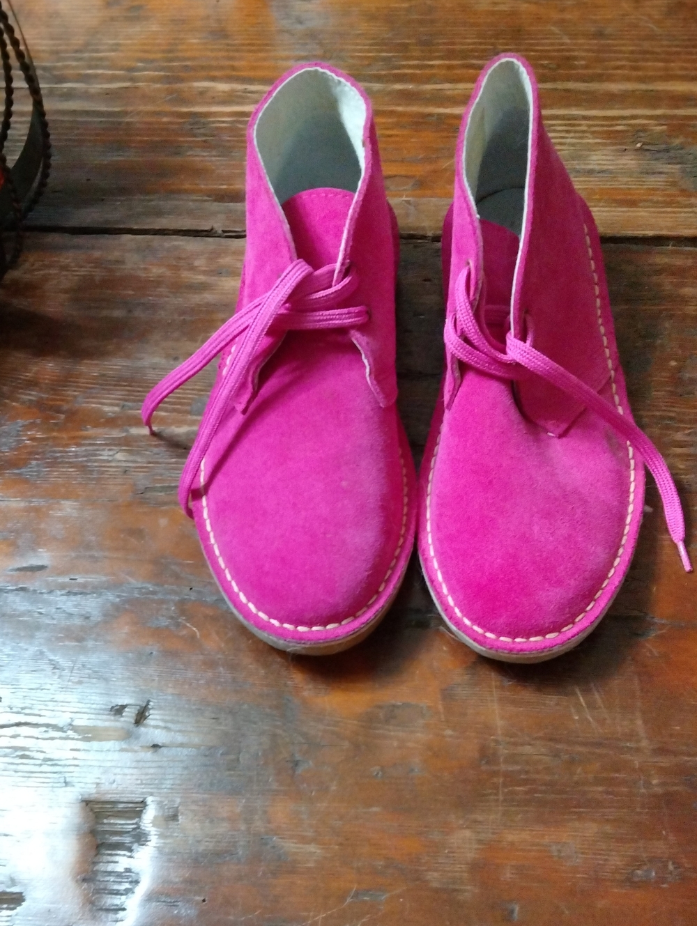 Women's Pink Suede Lace-Up Chukka Boots